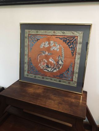 Antique Silk Chinese Embroidery - Piece Hand Made