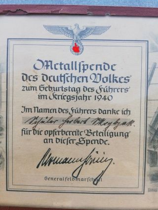 WW2 German document DIPLOMA - Wehrmacht RARE 3