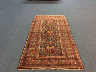 On Persian Semi Antique Hand Knotted Rug Geometric Carpet 3 