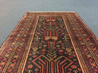 On Persian Semi Antique Hand Knotted Rug Geometric Carpet 3 ' 6 