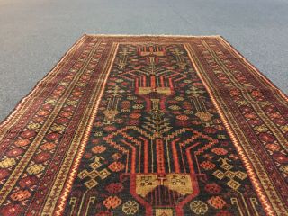 On Persian Semi Antique Hand Knotted Rug Geometric Carpet 3 ' 6 