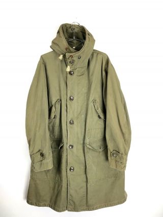 Vintage Us M - 1947 M - 47 Army Winter Overcoat Parka Jacket Size Medium Us Military