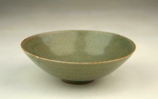 Antique 18th /19thc Chinese Qing Longquan Crackle Glaze Celadon Porcelain Bowl