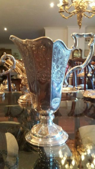 600g High Vintage Pitcher Sterling Silver Colonial Style Flower Carving