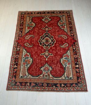 6.  6ft 4.  16ft Persian Antique Rug,  Mahal Orienral Vintage Red Tribal Carpet