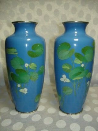Vintage Pair Signed Ando Japanese Cloisonne Vases
