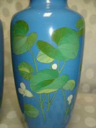 Vintage Pair Signed Ando Japanese Cloisonne Vases 2