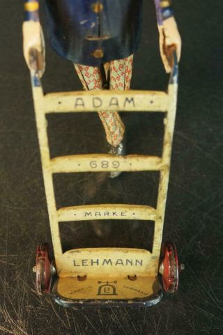 1900 ' S LEHMANN GERMAN TIN WIND UP ADAM PORTER VINTAGE ANTIQUE TOY 8