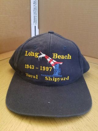 1943 - 1997 Snapback Us Navy Long Beach Naval Shipyard Baseball Style Cap Hat Ca