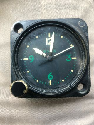 Ca 1951 Usaf Waltham 8 Days Aircraft Clock; 1 7/8 Dial; An - 5743 - T - 1a