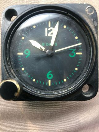 ca 1951 USAF Waltham 8 Days Aircraft Clock; 1 7/8 Dial; AN - 5743 - T - 1A 8