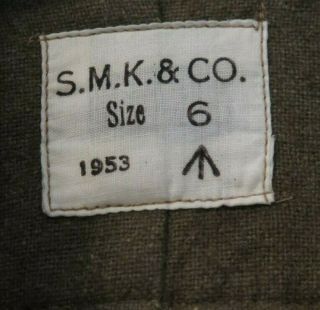 Wool Shirt: British Army: Post Ww2: Korean War: 1953: Size 6