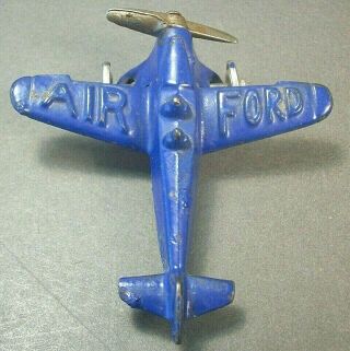 Vintage 1920s Arcade Cast Iron Toy Air Ford Airplane 4 " Paint