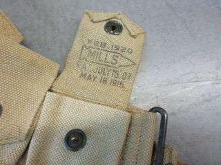 US WW1 M1910 MILLS WOVEN CARTRIDGE BELT M1903 SPRINGFIELD M1917 ENFIELD 7