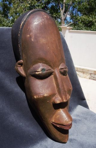 Antique African Tribal Man Mask Sculpture Mourning Okuyi Punu/Lumbo Tribe Gabon 2