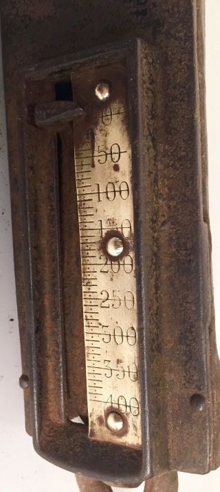 Antique Cast Iron Clad & Brass 400 lbs.  Pound Spring Scale 4
