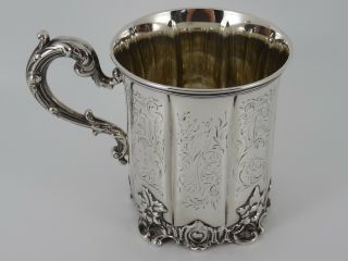 Splendid Victorian Solid Sterling Silver Christening Mug Cup London 1842 220g