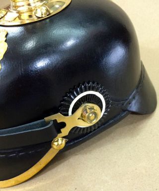 GERMAN PICKELHAUBE PRUSSIAN LEATHER HELMET IMPERIAL OFFICER’S Leather Helmet 3