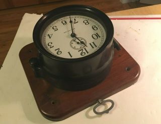 WWII 1944 Seth Thomas Mark I Deck Clock 