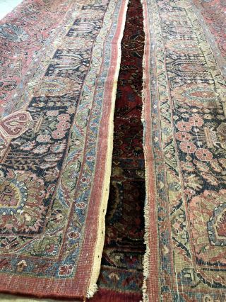 Auth: 30 ' s Antique Sarouk Exceptional Botanical Persian Beauty Red 9x12 NR 12