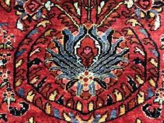 Auth: 30 ' s Antique Sarouk Exceptional Botanical Persian Beauty Red 9x12 NR 2