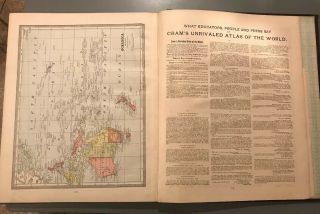 Gram ' s Unrivaled Family Atlas of the World Indexed 1884 5