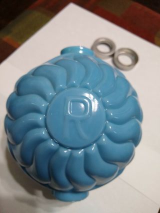 Blue Lightning Rod Globe Or Ball Marked R H F,  Fancy Pattern,