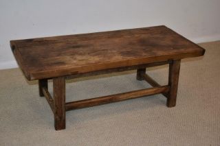 Antique Primitive Coffee Table / Bench Mortise And Tenon