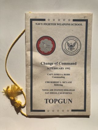 1992 Navy Fighter Weapons School - - Top Gun - - Change Of Command Program