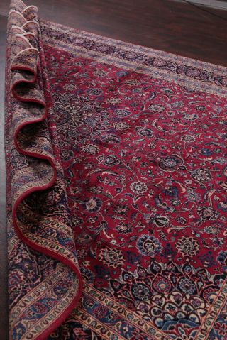 One - of - a - Kind Vintage Traditional Floral Persian Oriental 10 ' x13 ' Wool Area Rug 7