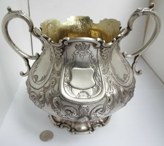 Fab Large V Heavy 511g English Antique 1855 Victorian Sterling Silver Sugar Bowl