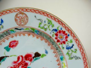 Antique Chinese Export Porcelain Plate Famille Rose 18th Century Qianlong 4