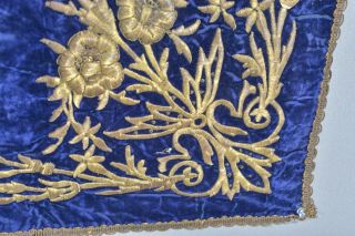 ANTIQUE 19th C.  OTTOMAN ARMENIAN BINDALLI VELVET GOLD METALLIC TEXTILE TAPESTRY 5