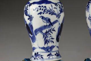 19th century,  A blue & white chinese porelain vases 9