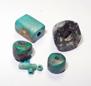 8 PRE - COLUMBIAN - TURQUOISE BEADS - MOCHE culture PERU - circa 200 to 1000 AD 4