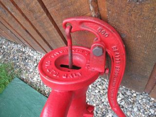 OLD Cast Iron Hand WATER PUMP in Signed 1938 BEATTY 2