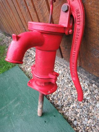 OLD Cast Iron Hand WATER PUMP in Signed 1938 BEATTY 3