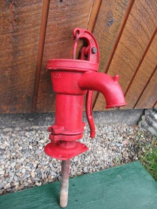 OLD Cast Iron Hand WATER PUMP in Signed 1938 BEATTY 4