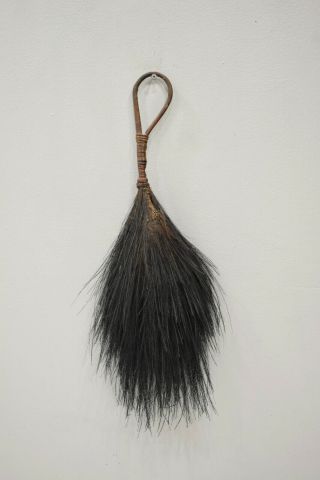 Papua Guinea Fly Whisk Bamboo Handle Cassowary Bird Feathers