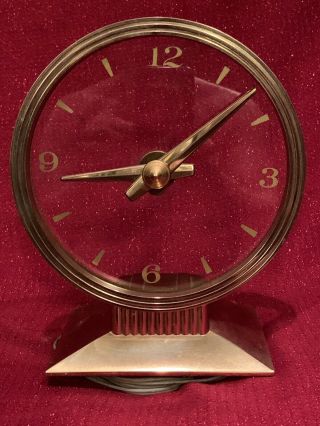 Mid Century Jefferson Clock Co Golden Hour Style Electric Mantel Clock Running