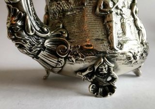 Rare Elkington Solid Silver 19th Century Victorian Tea Pot Terniers London 1883 11