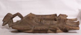 20th Century Senufo carved wooden Kpelie Double faced mask on stand 7