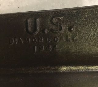 1944 WWII U.  S.  Army Military Pick Axe Trenching Tool Diamond Calk - Orig Paint - 3