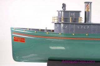 Buddy L Green Tugboat BL - 14 T - Productions Pressed Steel Boat Pneumatic Toy Ship 4