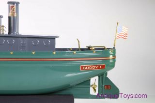 Buddy L Green Tugboat BL - 14 T - Productions Pressed Steel Boat Pneumatic Toy Ship 6