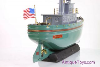 Buddy L Green Tugboat BL - 14 T - Productions Pressed Steel Boat Pneumatic Toy Ship 8