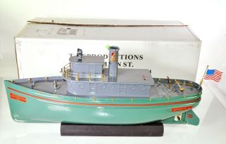 Buddy L Green Tugboat BL - 14 T - Productions Pressed Steel Boat Pneumatic Toy Ship 9