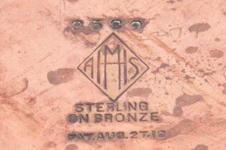 Antique Heintz Art Metal Sterling Silver on Bronze Bowl 12