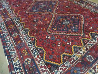 6 ' X 9 ' Antique Hand Made Persian Shiraz Wool Veg Dyes Rug Birds M700 10