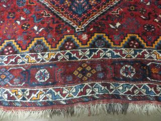 6 ' X 9 ' Antique Hand Made Persian Shiraz Wool Veg Dyes Rug Birds M700 6